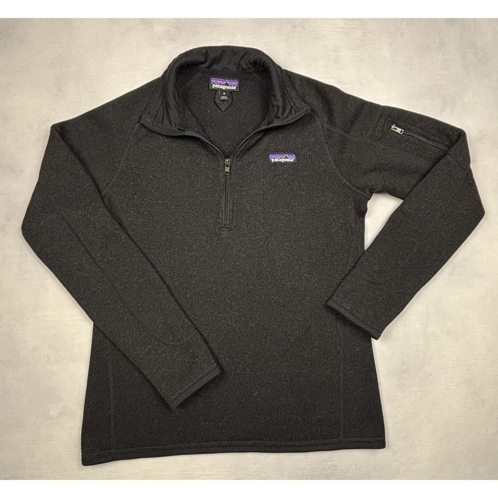 Patagonia Better Sweater Quarter Zip Mens Medium Black‎ Fleece STY25517 FA17 M